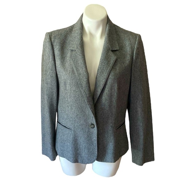 Saville Jackets & Blazers - Vintage Gray Saville Wool Blend Button Size 14 Blazer Winter  Office Plus Size